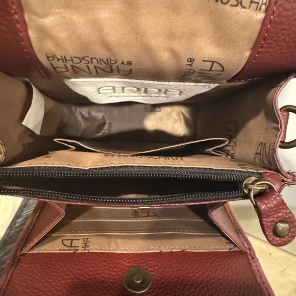 Anuschka Red Leather Crossbody Bag - Picture 6 of 8